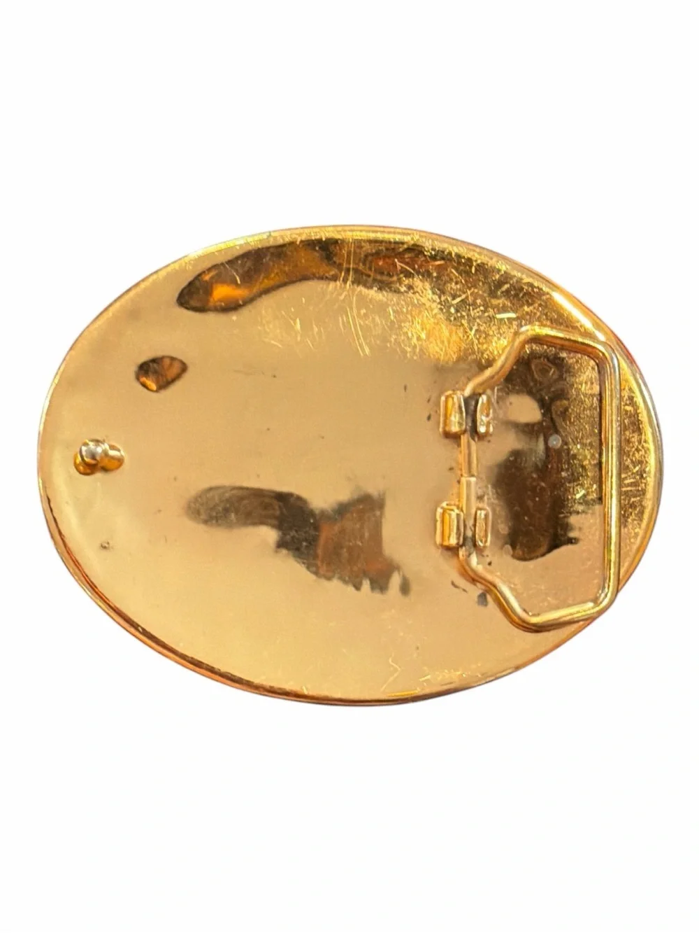 Source Unknown Gold and Silver Raiders Oval Crystal Belt Buckle